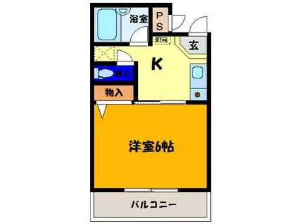 パールメゾン鳴門(1K/3階)の間取り写真