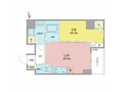 VERITASIZUMI(1LDK/8階)の間取り写真