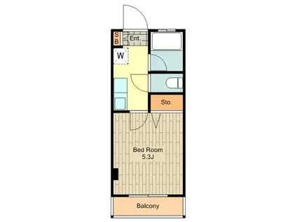 グランガーラ国立(1K/1階)の間取り写真