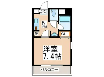 ベルヴィル茅ケ崎(1K/5階)の間取り写真