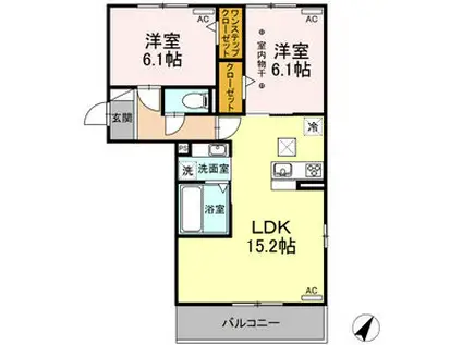マイタウンハウスF(2LDK/1階)の間取り写真