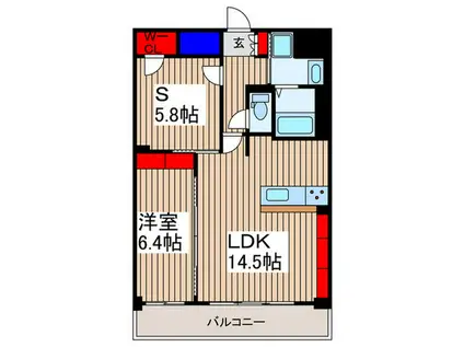 CALM RESIDENCE PROLOGUE(1SLDK/3階)の間取り写真