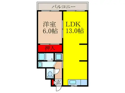 神田マンション(1LDK/1階)の間取り写真