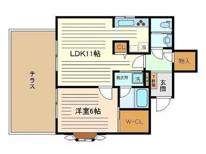 ハイツシルヴィア(1LDK/1階)の間取り写真