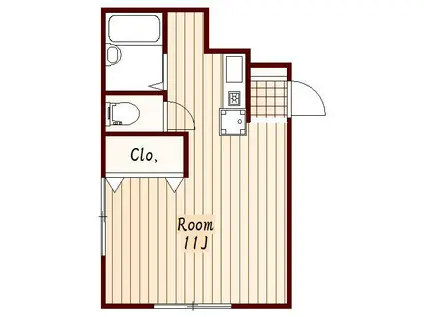 アイコート西武柳沢(ワンルーム/1階)の間取り写真