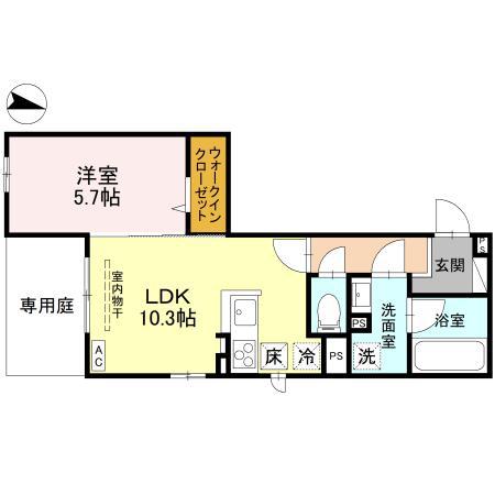 ドエル25(1LDK/1階)の間取り写真