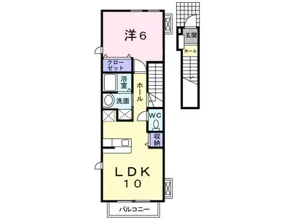 メゾンメール五色山(1LDK/2階)の間取り写真