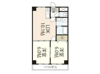 ホワイトストーン白石(2LDK/2階)の間取り写真