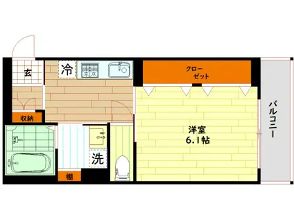 G・BASE(1K/2階)の間取り写真