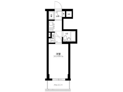 メルシー上池台(1K/2階)の間取り写真