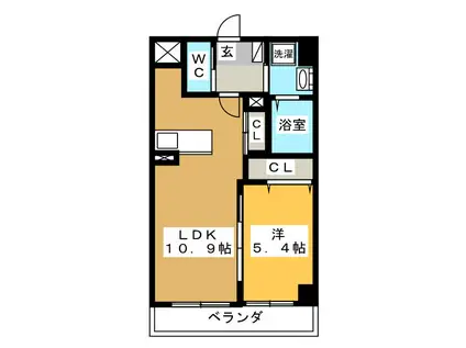 メイプル利平治(1LDK/1階)の間取り写真