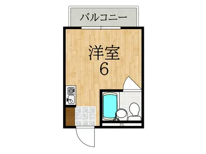 青葉ロイヤルハイツ(ワンルーム/1階)の間取り写真