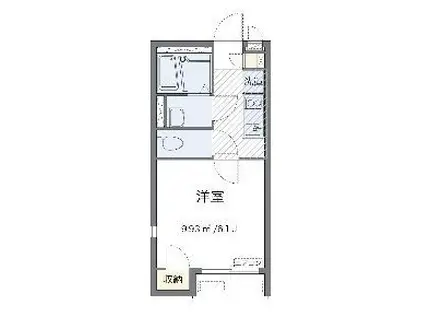 レオネクストペレグリン(1K/2階)の間取り写真