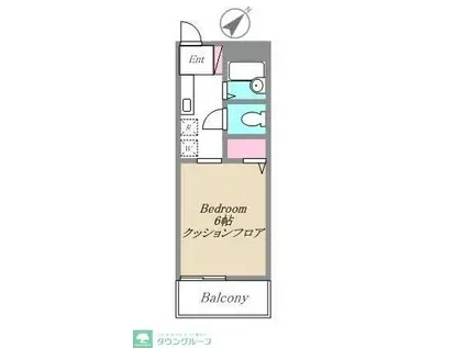 WINGウエスト(1K/2階)の間取り写真