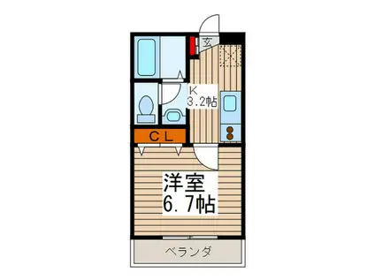 MAISON I‐BOX(1K/2階)の間取り写真