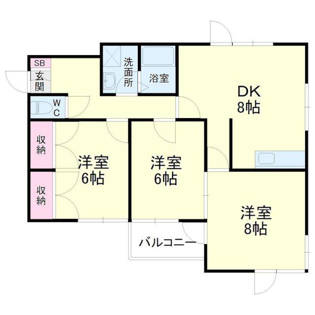 REGART佐鳴台(3DK/2階)の間取り写真