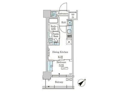 パークアクシス大塚ガーデンスクエア(1DK/5階)の間取り写真