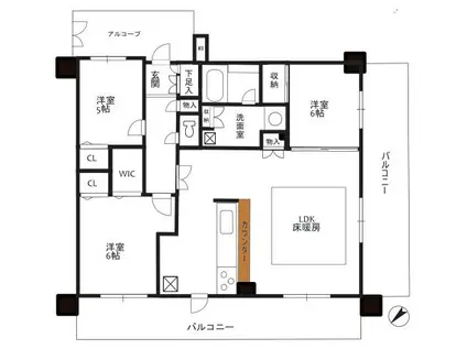 クレストフォルム上野グランステージ(3LDK/3階)の間取り写真