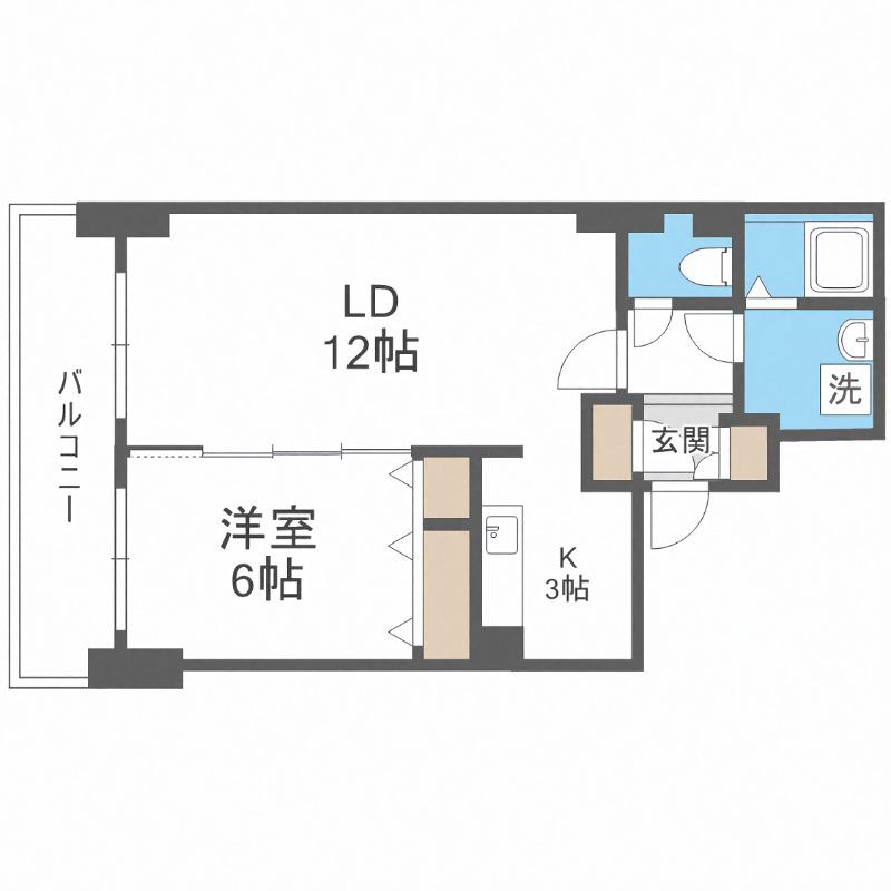 ティアラタワー中島倶楽部(1LDK/27階)の間取り写真
