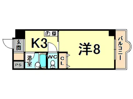 ハイツアルペン神田(1K/2階)の間取り写真