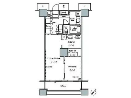 ザ 東京タワーズ ミッドタワー(1LDK/7階)の間取り写真