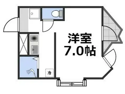 アーク上町台II番館(ワンルーム/5階)の間取り写真