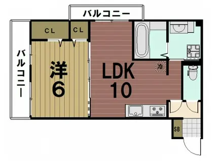 コージーコート西野(1LDK/3階)の間取り写真