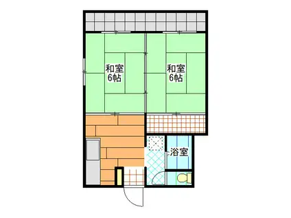 シャトレ安部山(2DK/3階)の間取り写真