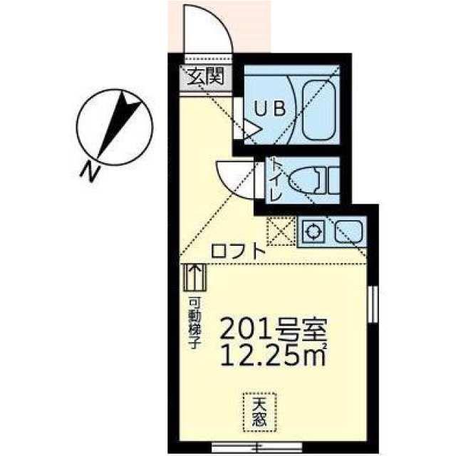 ユナイト六浦パーリーの杜(ワンルーム/2階)の間取り写真