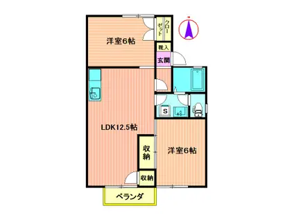 パストラルN(2LDK/2階)の間取り写真