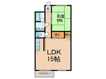 アルファー21(1LDK/2階)の間取り写真