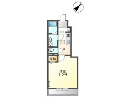 エスポワール港本町(1K/1階)の間取り写真