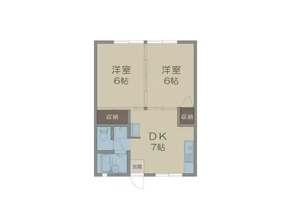 AMIGOS 2(2DK/1階)の間取り写真