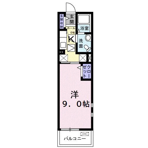 ファインヒルズ(1K/3階)の間取り写真