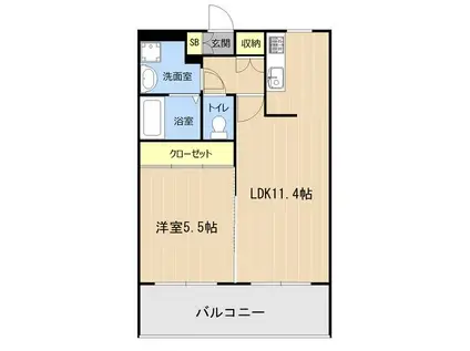 FIERTE水前寺(1LDK/3階)の間取り写真