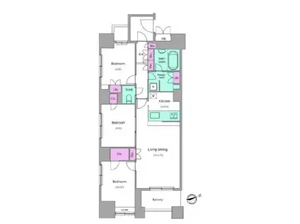 レジディア日本橋馬喰町(3LDK/10階)の間取り写真