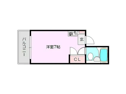 メゾン西淡路(ワンルーム/1階)の間取り写真
