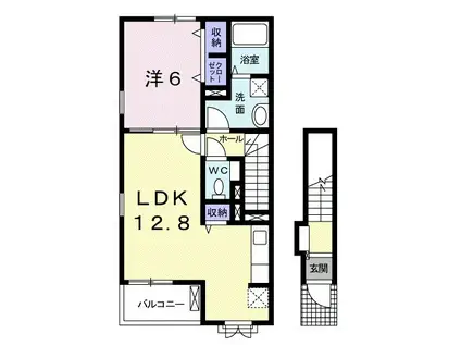 コンフォート(1LDK/2階)の間取り写真