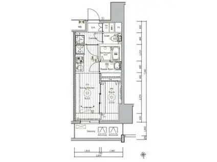 メイクスWアート名駅南III(1DK/11階)の間取り写真