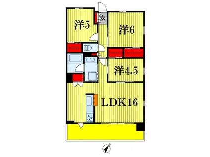 センチュリー千葉みなと(3LDK/7階)の間取り写真