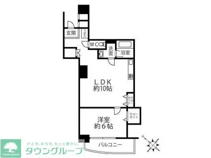 グリーンハイツ金町(1LDK/7階)の間取り写真