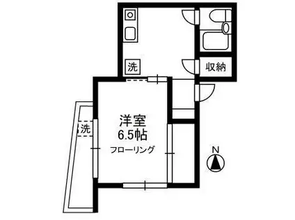 ルデンス西麻布(1K/2階)の間取り写真