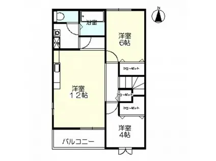 ロッコレジデンス(2LDK/2階)の間取り写真