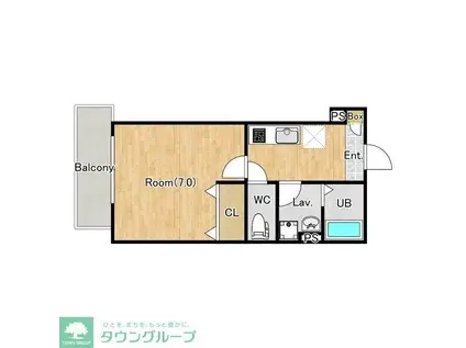 ジーメゾン岩槻西町(1K/1階)の間取り写真