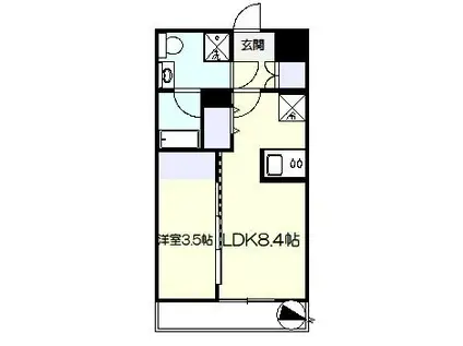 WEAVE BASE OJI KAMIYA(1LDK/1階)の間取り写真