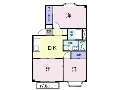 プラドール卓(3DK/2階)の間取り写真