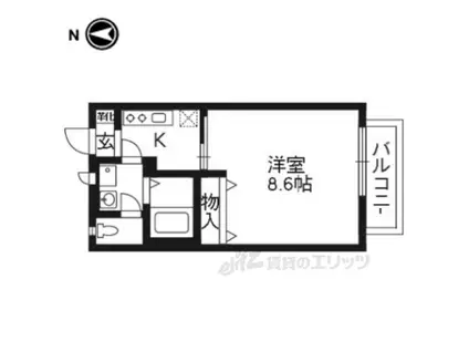 シャーメゾン瑞光E棟(1K/2階)の間取り写真