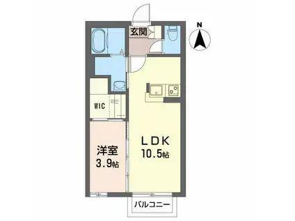 シャーメゾン・シャルマンII(1LDK/1階)の間取り写真