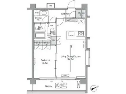ラ・コルニーチェ(1LDK/3階)の間取り写真