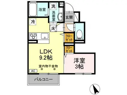 セジュールフェルテ(1LDK/1階)の間取り写真